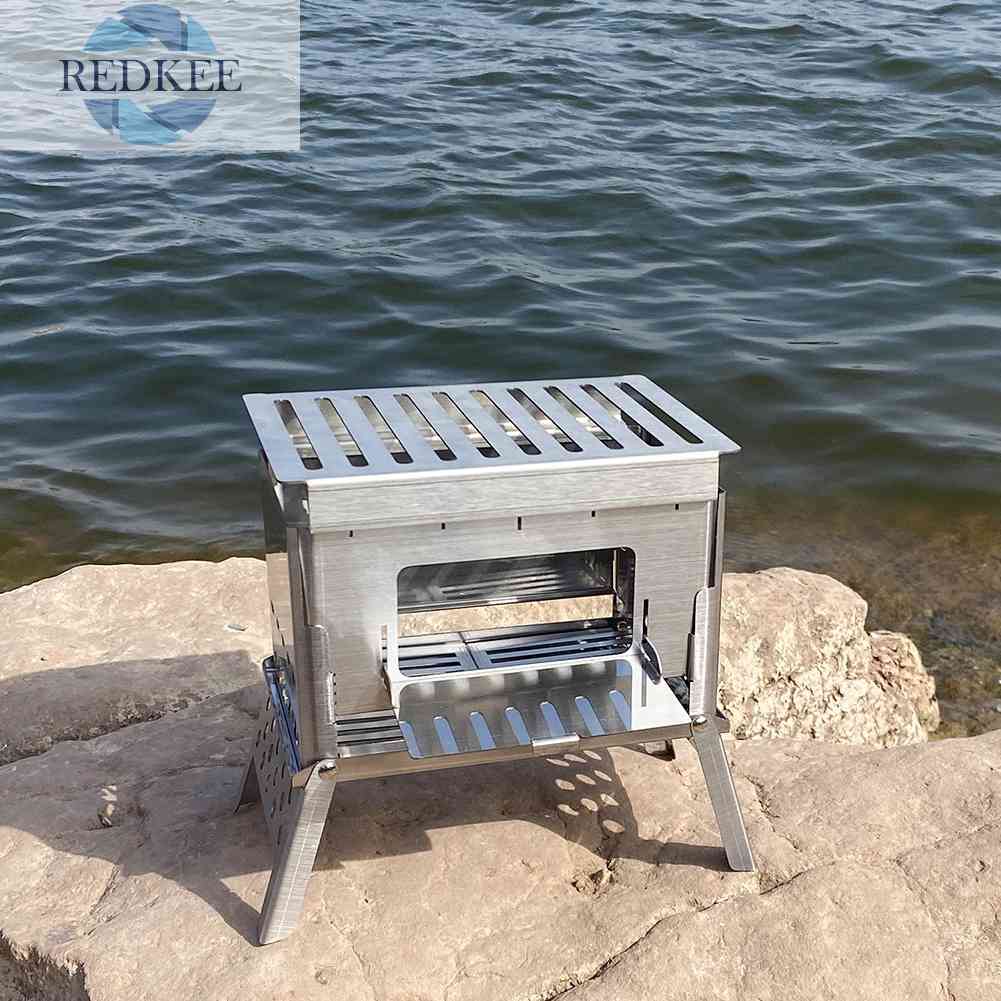 Lò Nướng BBQ Bằng Thép Không Gỉ Có Thể Gấp Gọn Tiện Dụng Khi Đi Cắm Trại
