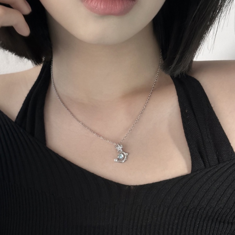 Vòng cổ Mặt Trăng Ngôi Sao Lấp Lánh Phong Cách Hàn Quốc Sang Trọng Cho Nữ