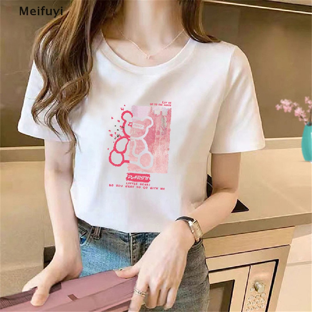 Áo Thun Tay Ngắn Cổ Tròn In Hình Gấu Dành Cho Trẻ Em