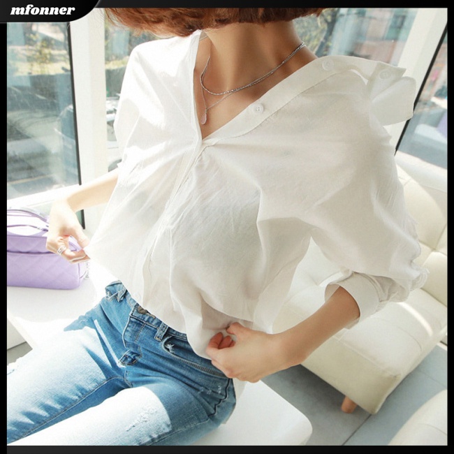 Áo Sơ Mi Phối Ren Hở Lưng Màu Trơn Quyến Rũ Dành Cho Nữ