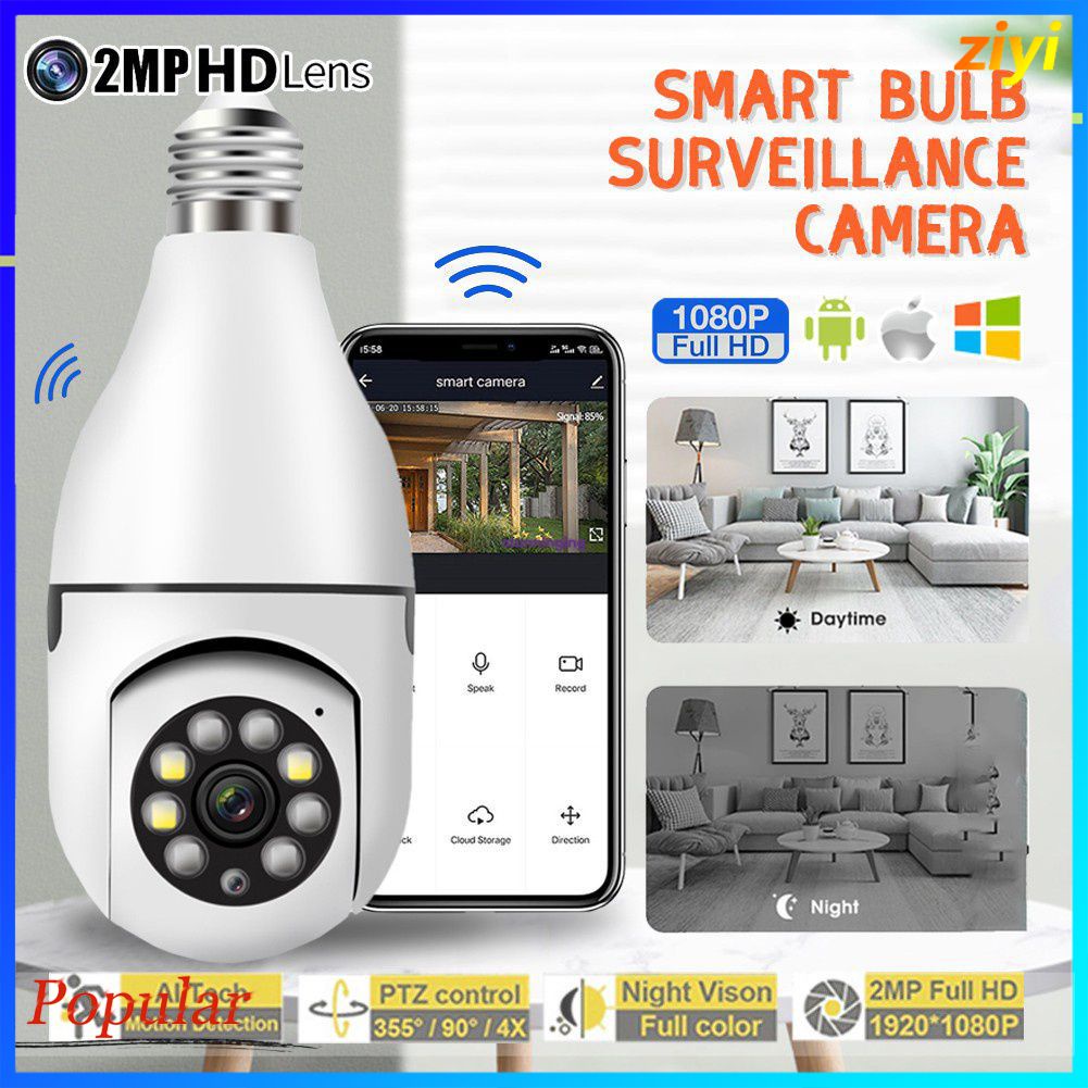 Camera An Ninh E27 Hình Bóng Đèn Kết Nối Wifi, Độ Phân Giải 1080p HD CCTV