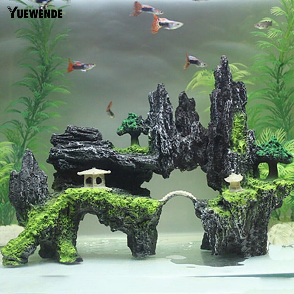 Hòn Non Bộ Bằng Nhựa Không Phai Màu Trang Trí Bể Cá