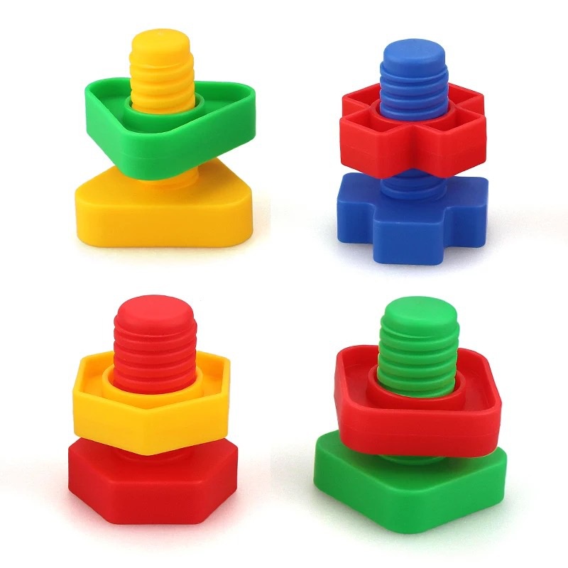 Set 10 Đồ Chơi Xếp Hình Bằng Nhựa Nhiều Màu Sắc Giáo Dục Theo Phương Pháp Montessori Cho Bé