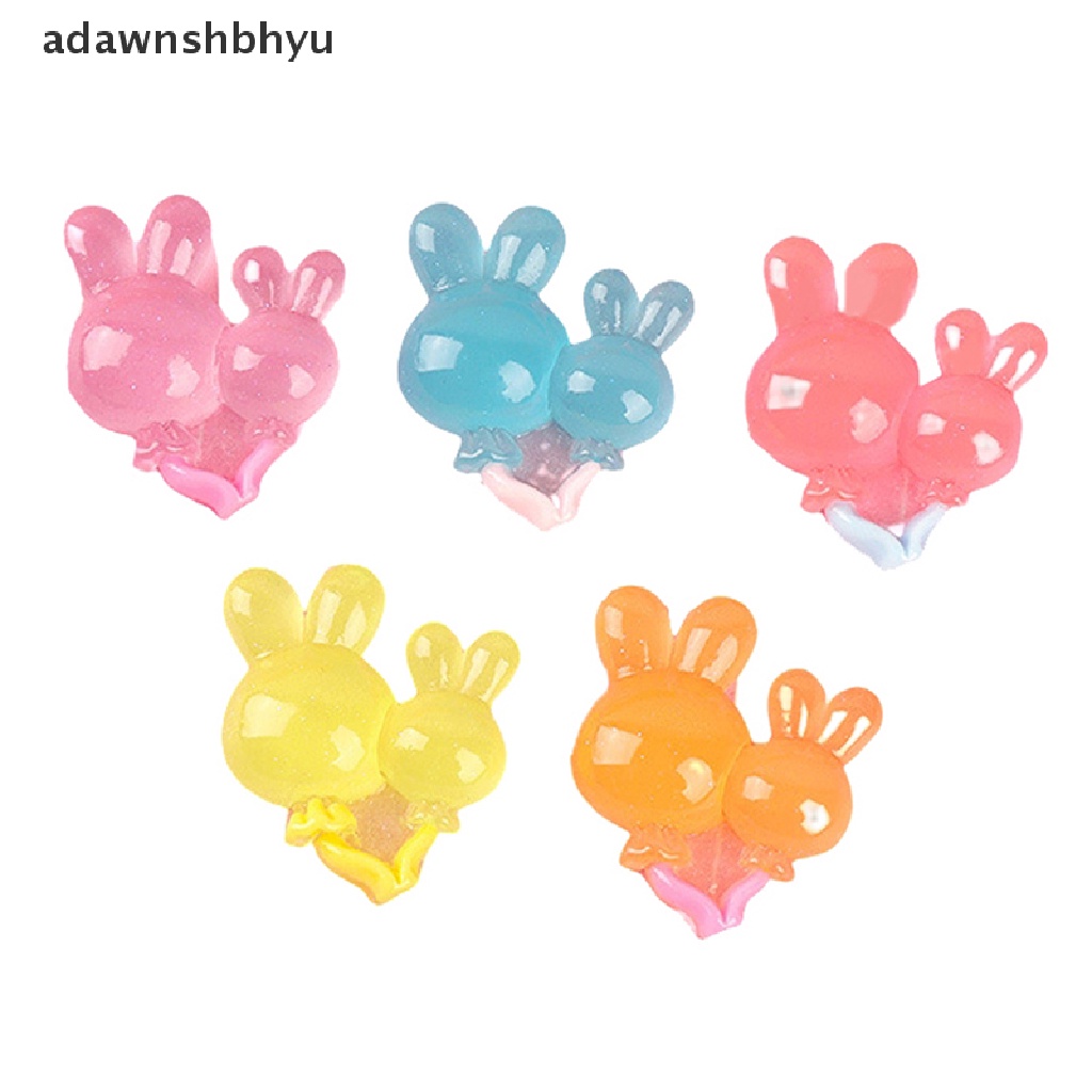 Set 10 Bong Bóng Mini Hình Chú Thỏ Màu Dạ Quang Dùng Trang Trí