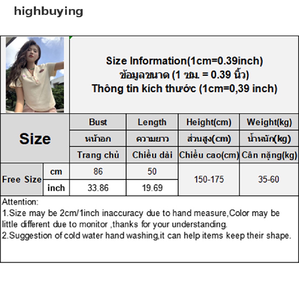 Áo Thun Lửng Ngắn Tay Cổ V Thêu Họa Tiết Thời Trang Cho Nữ