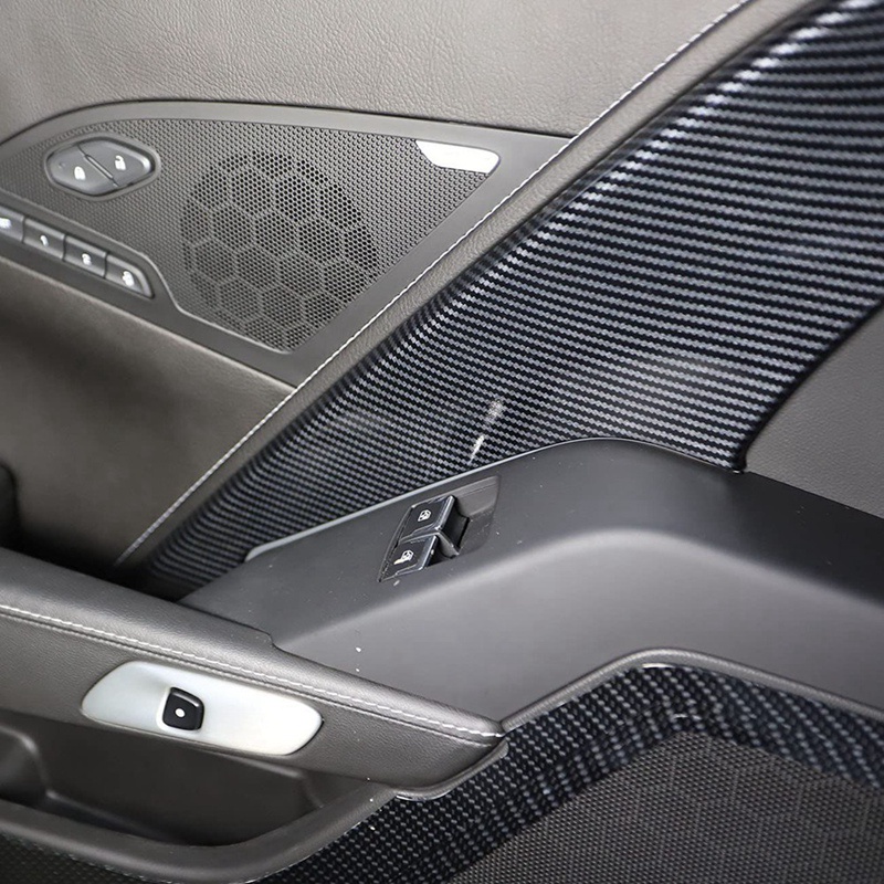Ốp Bảng Điều Khiển Cửa Bằng ABS In Họa Tiết Sợi Carbon Cho Chevrolet Corvette C7 2014 2015 2016 2017 2018 2019