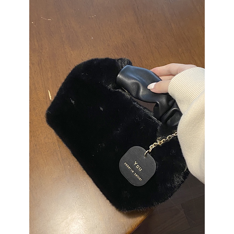 Túi Xách Đeo Vai Phủ Bông Phong Cách Hàn Quốc Đơn Giản Dành Cho Nữ