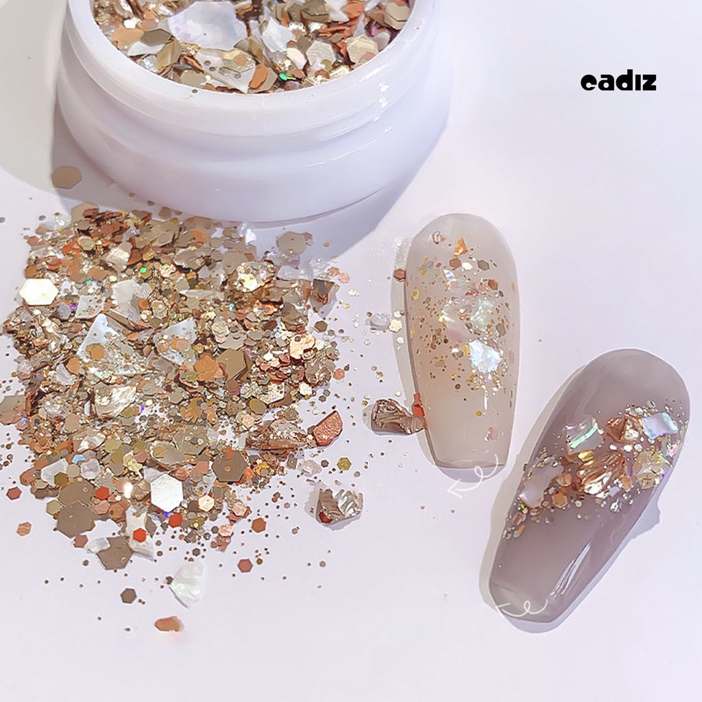 1 Hộp Sequin Lấp Lánh Hình Dạng Bất Đối Xứng Chống Va Chạm Trang Trí Móng Nghệ Thuật