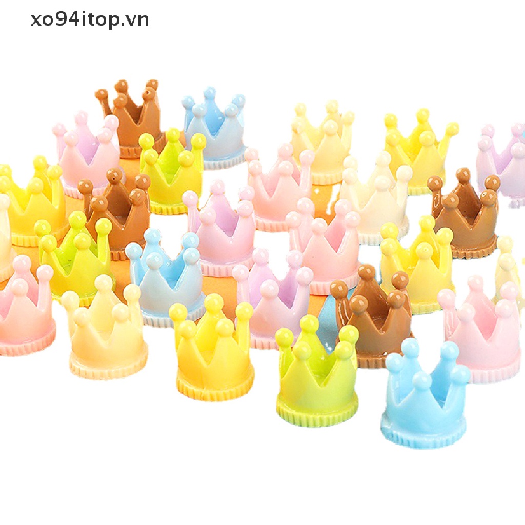 Xoitop Set 10 Mặt Vòng cổ Resin Hình Vương Miện Làm Trang Sức Bông Tai Vòng cổ