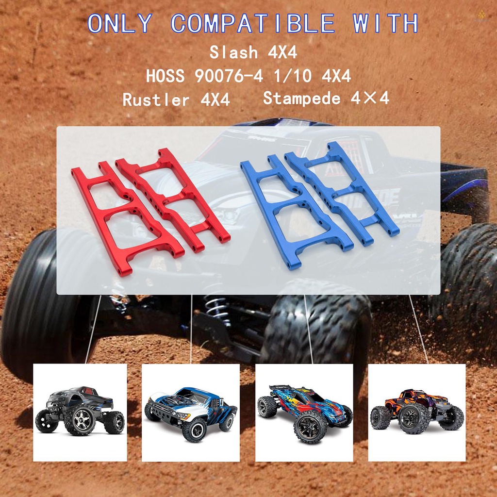 Set 2 Cánh Tay Treo Sau Bằng Hợp Kim Nhôm Thay Thế Cho Xe Điều Khiển Từ Xa TRAXXAS Slash 4WD 3655X