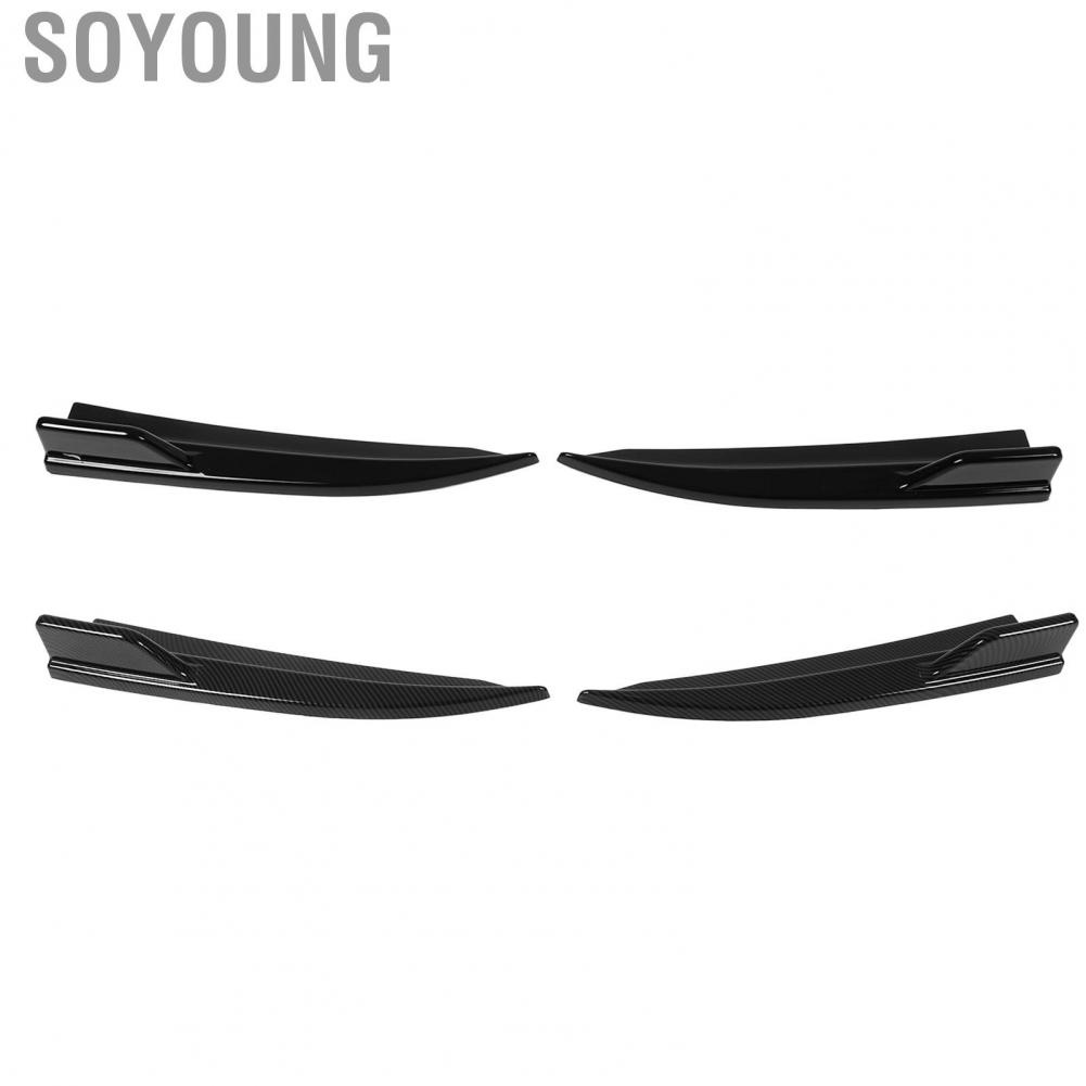 Soyoung Rear Bumper Side Splitters Diffuser Easy Installation Colorfast for Car