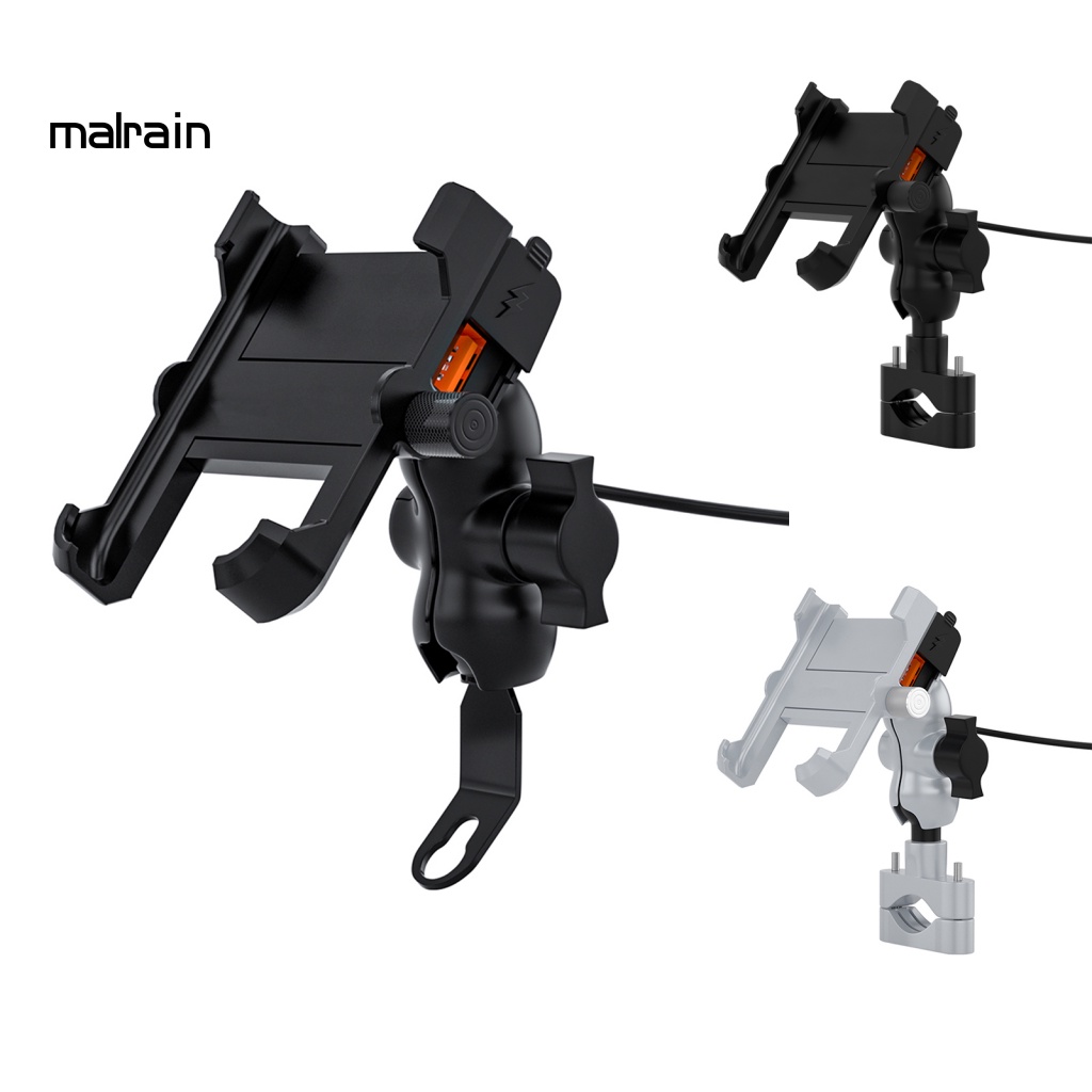 Giá Đỡ Điện Thoại QC 3.0 Bằng Hợp Kim Nhôm Chống Thấm Nước Dành Cho Xe Mô Tô