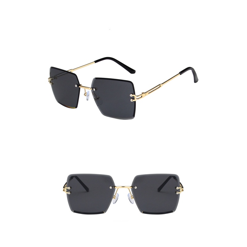 (AIMURUSI) COD Kính Râm Không Viền Kim Loại Không Viền Phong Cách Âu Mỹ Hợp Thời Trang