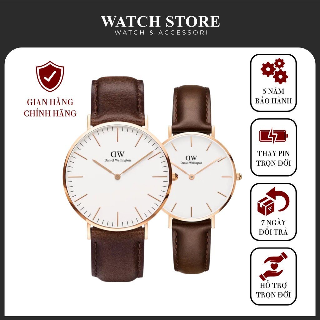 Đồng Hồ Nam Nữ Classic Bristol Rose Gold White 32mm & 40mm Chính Hãng - Daniel Store Vietnam .