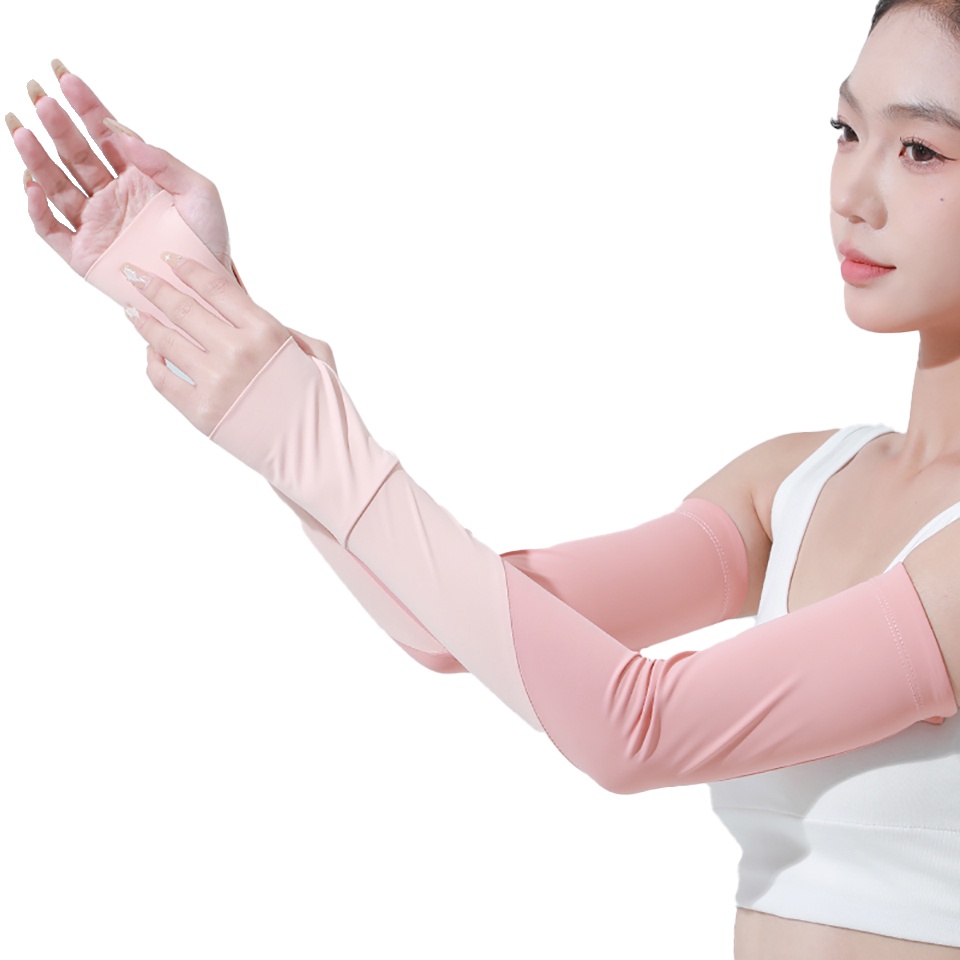 Găng Tay Chống Nắng Tia UV Bằng Lụa Lạnh Bảo Vệ Cánh Tay Khi Lái Xe Cho Nam Và Nữ