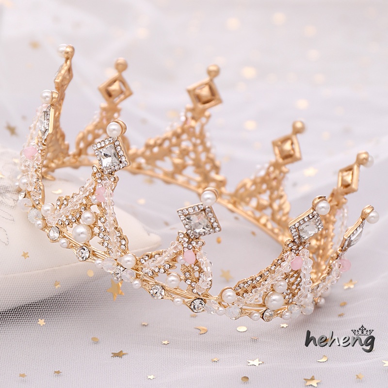 Vương Miện Cài Tóc Đính Kim Cương Giả Cho Cô Dâu