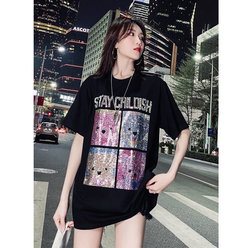 Áo Thun Dáng Rộng Mùa Hè 2023 Cỡ Lớn 2-150kg Phong Cách Mới Cho Nữ