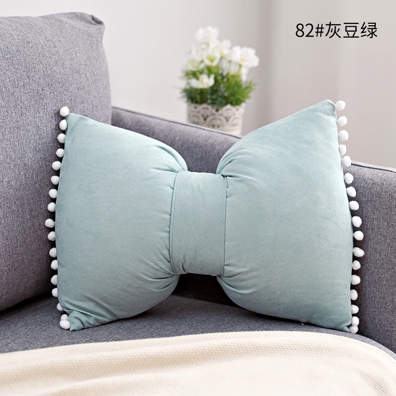Gối Đệm Hình Nơ Màu Trơn Dễ Thương Phong Cách Bắc Âu
