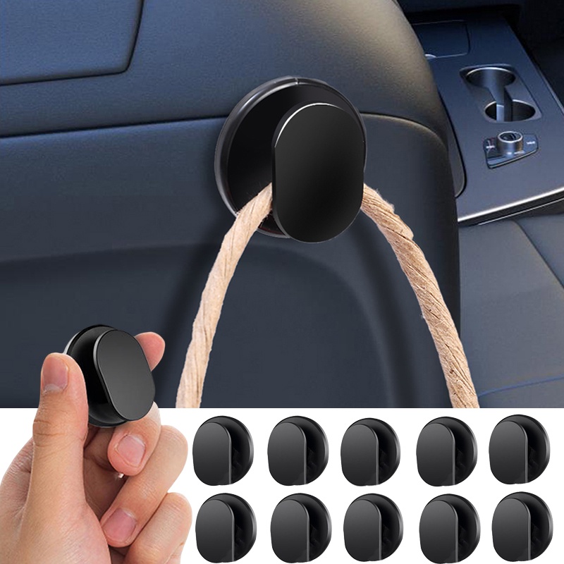 Móc Treo Chìa Khóa Mini Hình Tròn Màu Đen Giúp Tiết Kiệm Không Gian Tiện Dụng