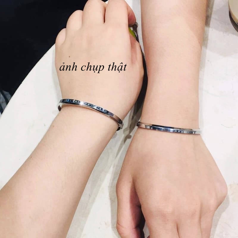 Vòng Tay Thép Titan Mạ Vàng 18K Thanh Lịch Không Phai T1S2