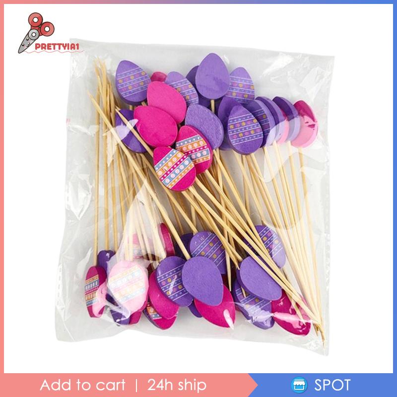 [Prettyia1] Set 100 Que Xiên Trái Cây Trang Trí Bánh Sandwich Cho Lễ Phục Sinh