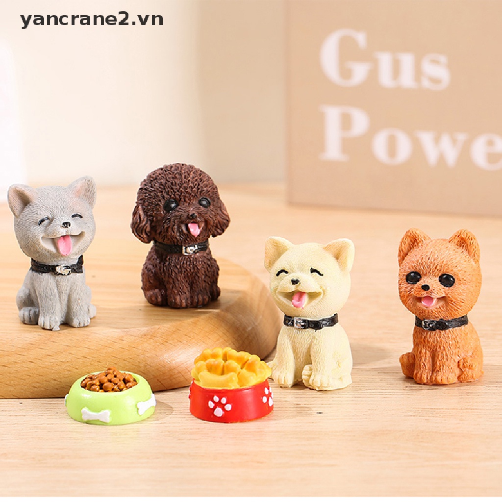 Mô Hình Chú Chó Kawaii Mini Bằng Resin Để Bàn Trang Trí / Làm Vườn 2.vn