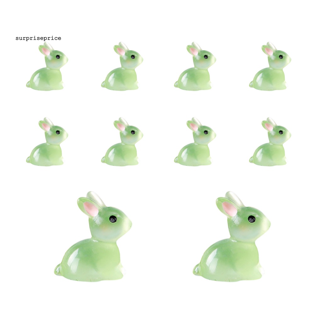 Set 10 Tượng Thỏ Mắt Phát Quang Trang Trí Tiệc Tùng / Phục Sinh