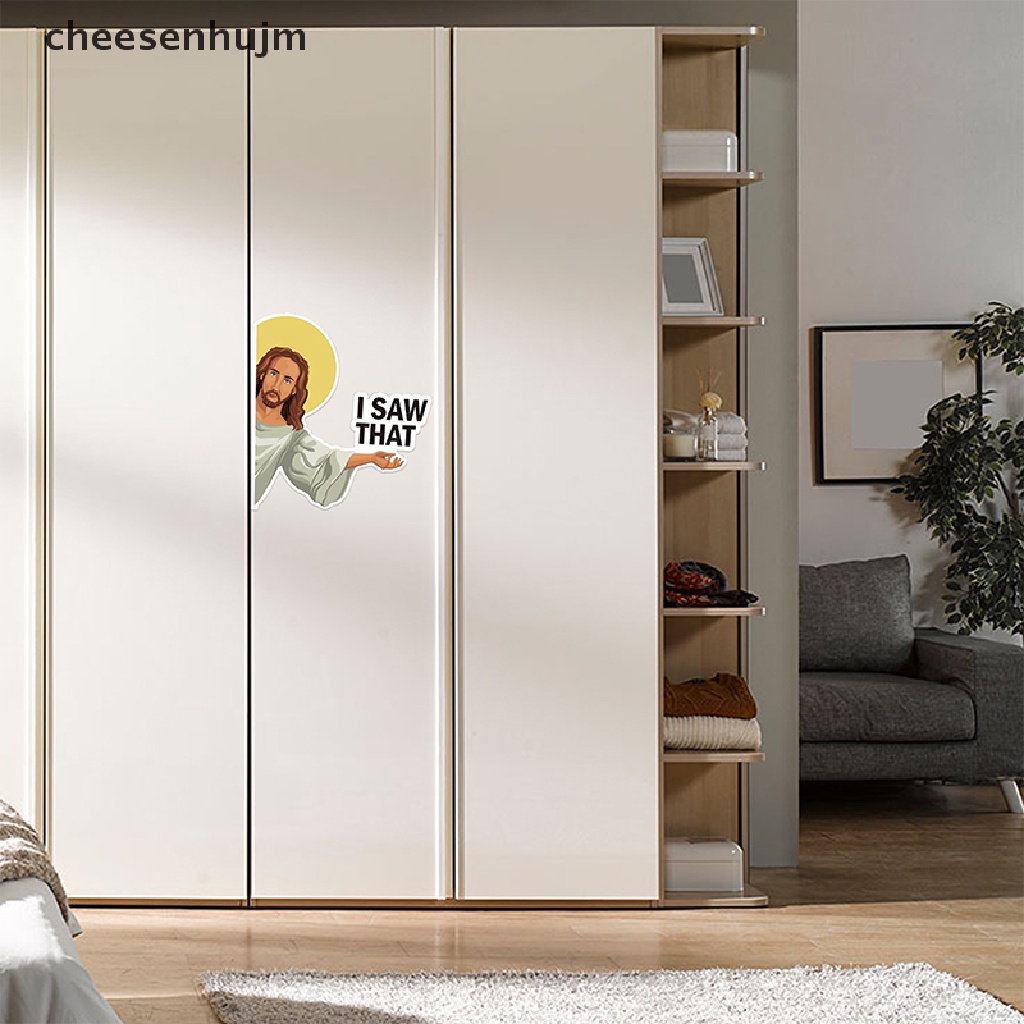 Bộ 10 Miếng Dán Jesus I Saw That Vinyl Chống Thấm Nước Trang Trí Laptop