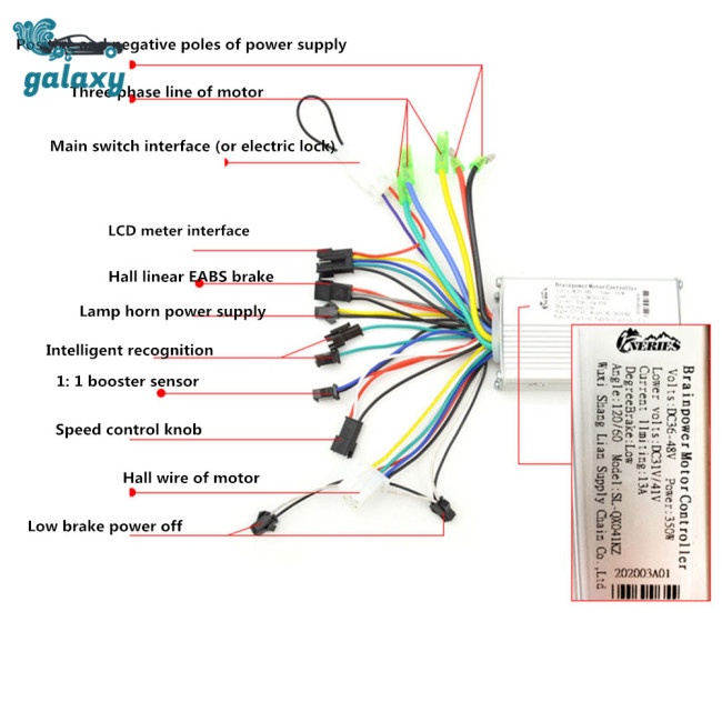 Galaxy Bộ Điều Khiển Tốc Độ Động Cơ Không Chổi Than 24v 36v 350w Màn Hình Lcd Cho Xe Đạp Điện