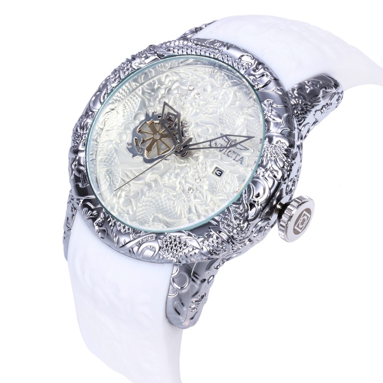 INVICTA Đồng Hồ Nam Hiển Thị Ngày, Dây Cao Su, Bản Lớn, Thời Trang