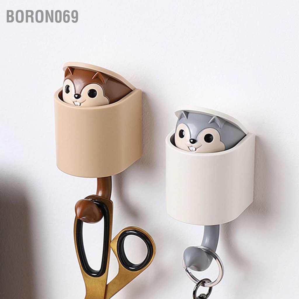 Boron069 Móc Tự Dính Hình Con Sóc Dễ Thương Chịu Lực Lớn Chống Nước Trên Treo Tường Cho Phòng Ngủ Hành Lang
