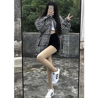 Quần Short Denim Lưng Cao Co Dãn Màu Đen