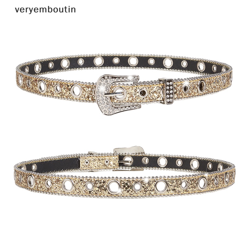 Thắt Lưng Da PU Đính Đá Phong Cách Cao Bồi Phương Tây Y2K Dành Cho Nam Nữ
