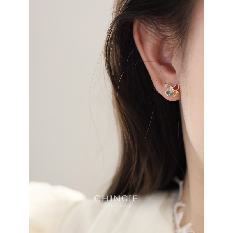 Khuyên Tai Hình Bướm Nhiều Màu Phong Cách Cổ Điển Mới 2023