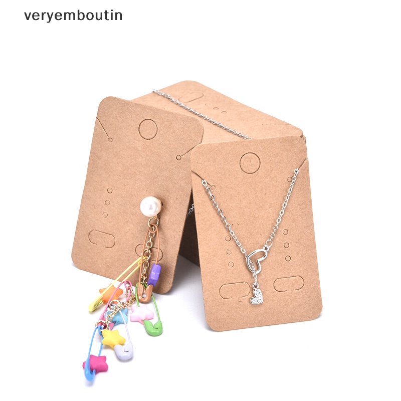 Set 100 Thẻ Giấy Kraft Trưng Bày Vòng cổ / Bông Tai