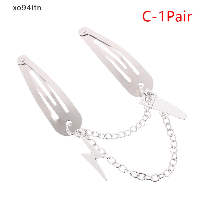 Kẹp Tóc Xích Kim Loại Hình Bướm / Nhện Phong Cách Punk Thời Trang