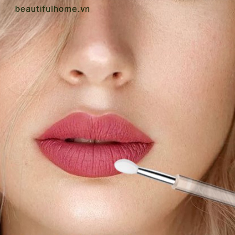 Cọ Tô Son Môi Bằng Silicone Kèm Nắp Đậy Chống Bụi
