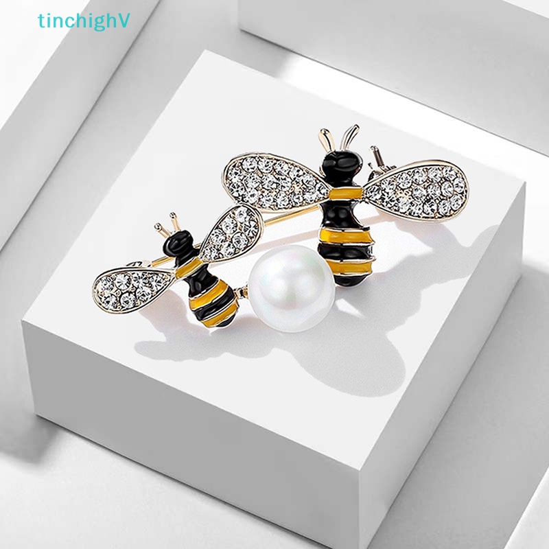 [TinchighV] Ghim Cài Áo Hình Hai Chú Ong Đính Đá Và Ngọc Trai Thời Trang Dự Tiệc Cho Nữ [Mới]