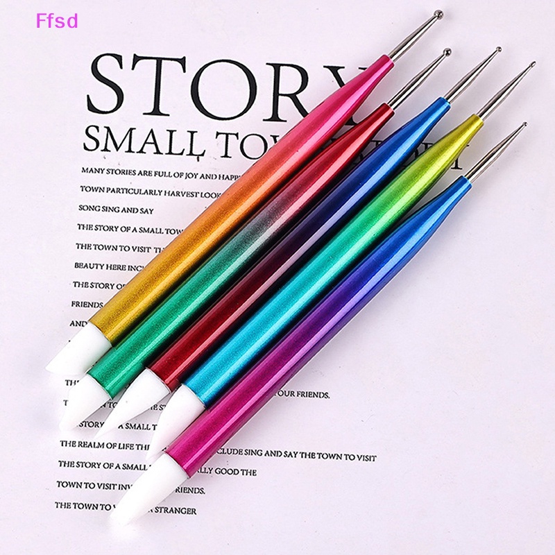 Set 5 Bút Hai Đầu Đính Đá Trang Trí Móng Tay Nghệ Thuật