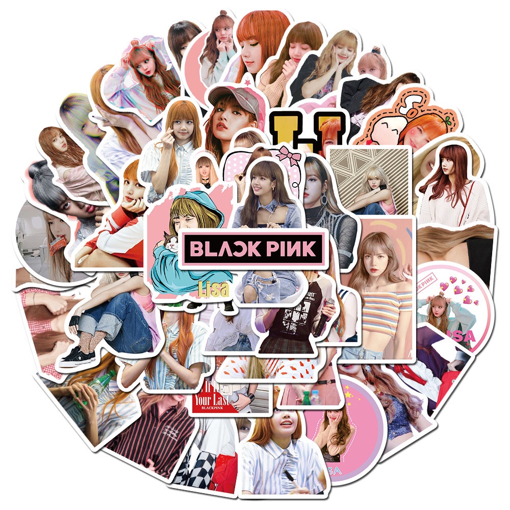 Bộ 100 miếng dán trang trí sticker phong cách nhóm nhạc Hàn Quốc Blackpink | Color House