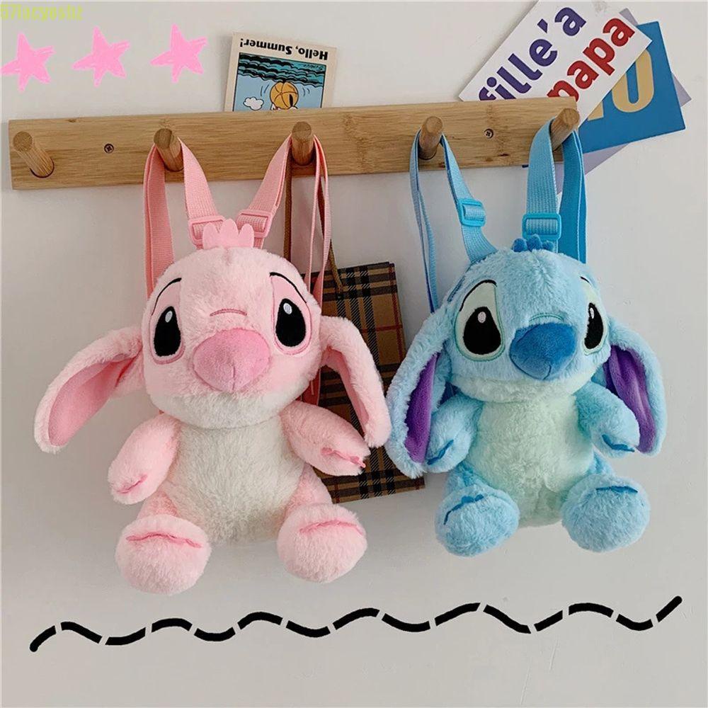 Ba Lô Thú Nhồi Bông Hình Stitch Hoạt Hình Sức Chứa Lớn Có Khóa Kéo Cho Bé