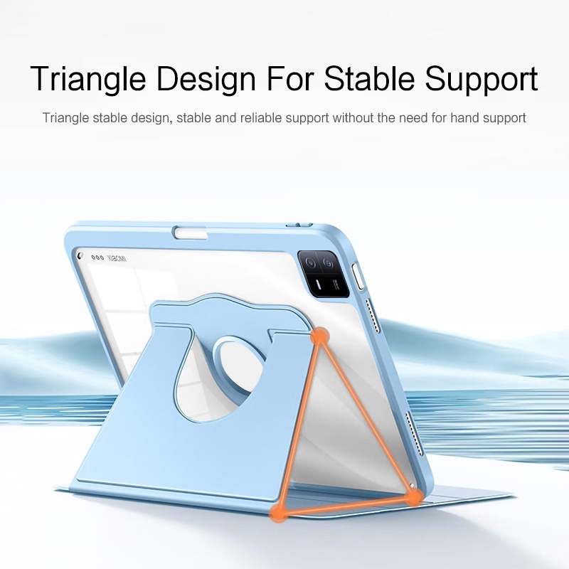 Bao Da Máy Tính Bảng Trong Suốt Tự Động Bật / Tắt Màn Hình Xoay 360 Độ Cho Xiaomi Mi Pad 6 11 "Case 2023 Xiaomi Pad 6 Pro
