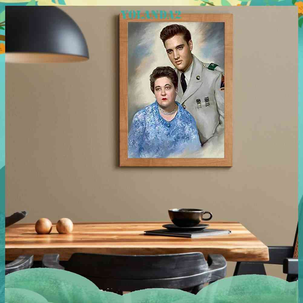 Bộ Tranh Đính Đá 5D Toàn Diện Họa Tiết Elvis Presley Độc Đáo DIY Dùng Trang Trí Nhà Cửa
