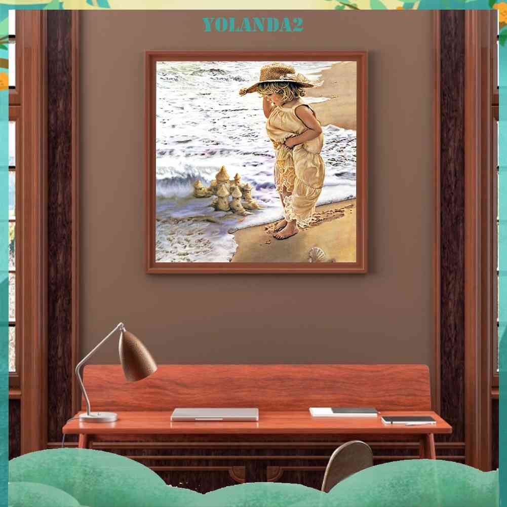 Tranh Đính Đá Kim Cương Toàn Bộ 5D DIY Hình Vẽ Cô Gái Trang Trí Nhà Cửa