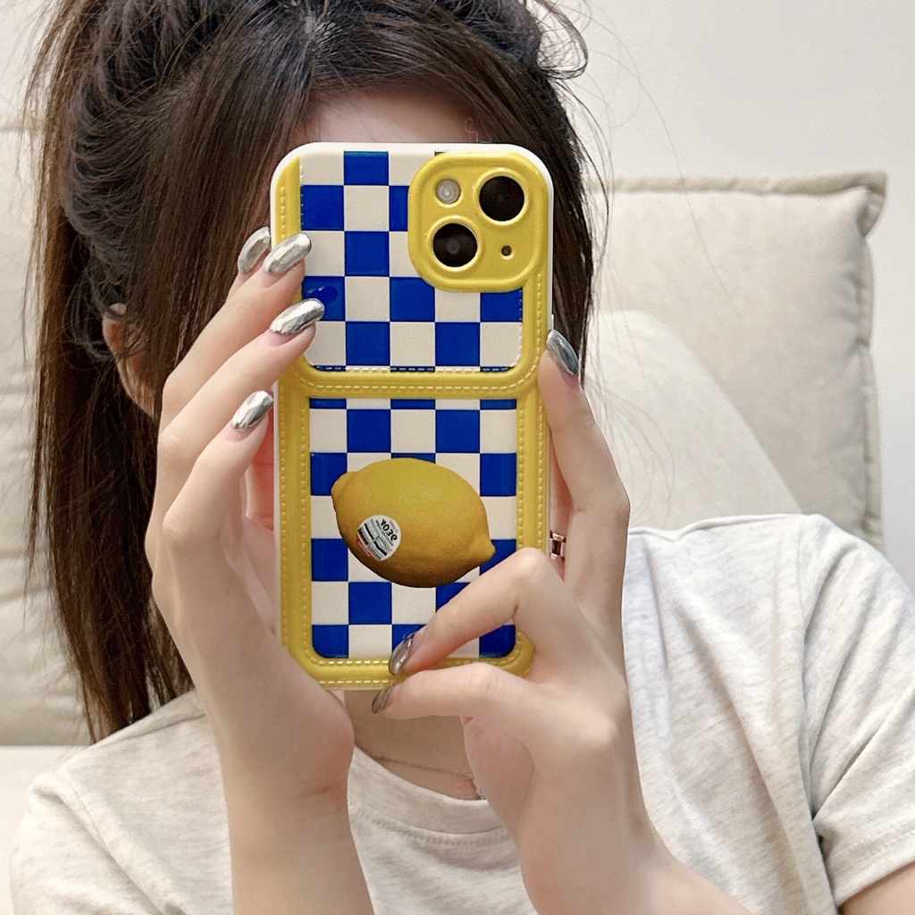 Ốp Điện Thoại Silicon TPU Mềm Họa Tiết Quả Chanh Sáng Tạo Cho iPhone11 12 13 14 Pro Max