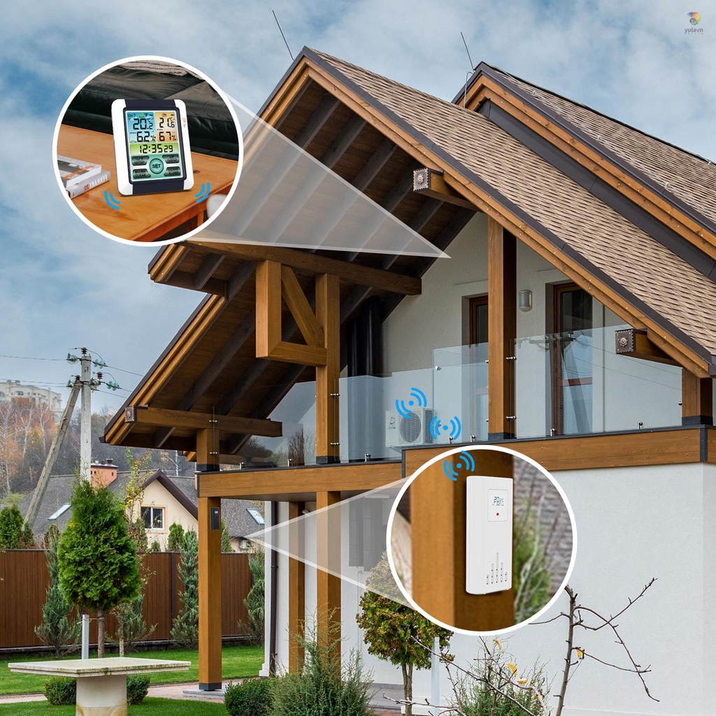 Máy Đo Nhiệt Độ Và Độ Ẩm Màn Hình Cảm Ứng Có Đèn Nền Nhiều Màu Sắc Đa Năng Để Bàn °C °F Phụ Kiện Chuyên Dụng Dành Cho Xe Hơi