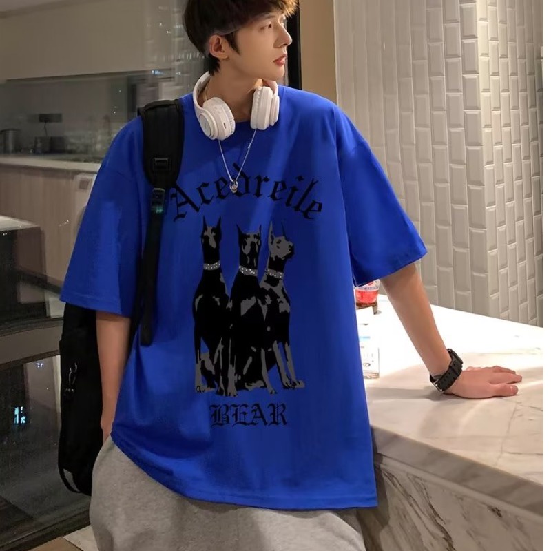 Có size lớn M-8xl Áo thun unisex nam nữ form rộng tay lỡ phông In Hoạt Hình Doberman