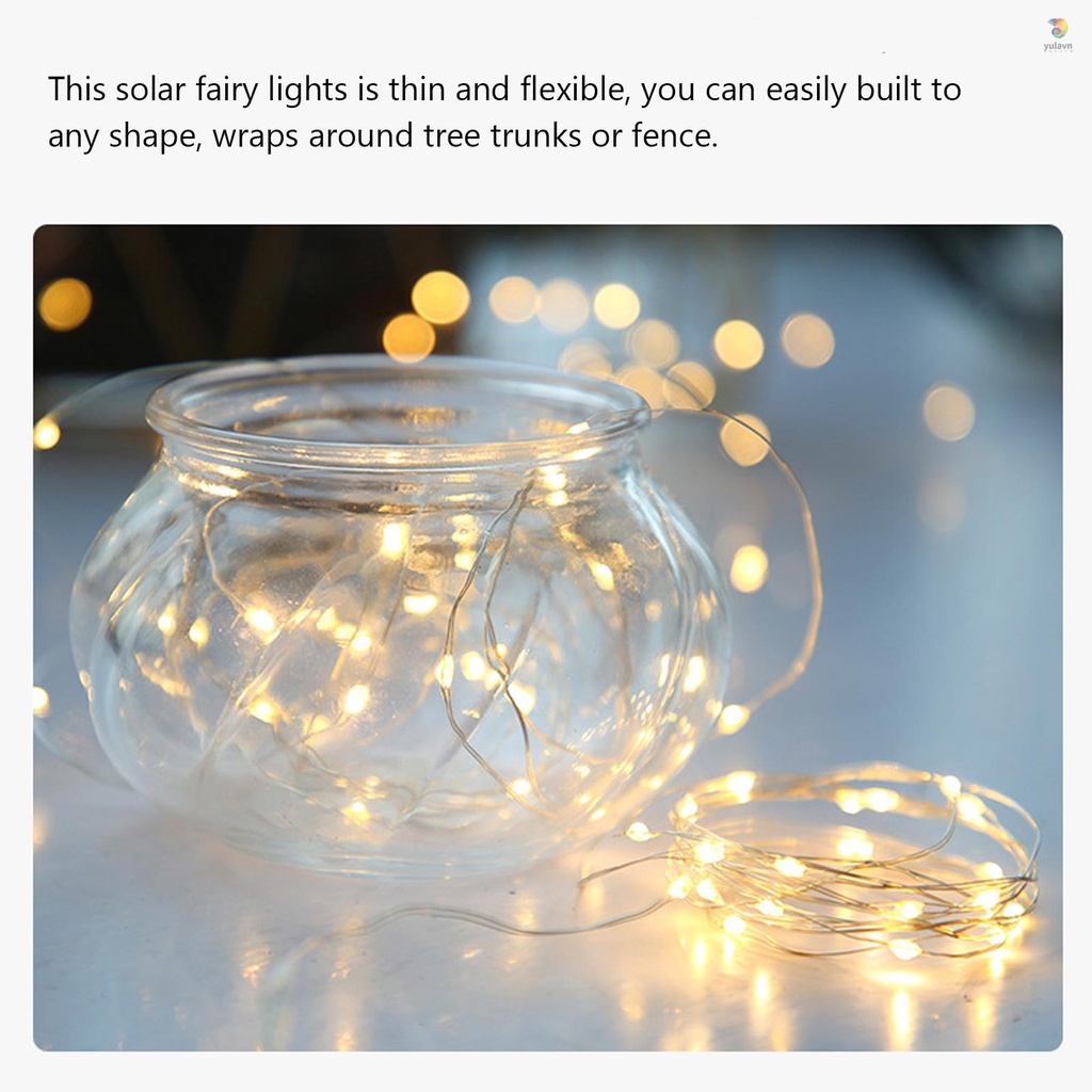 Dây Đèn Led Sử Dụng Năng Lượng Mặt Trời Chống Thấm Nước Trang Trí Sân Vườn / Tiệc Cưới / Giáng Sinh