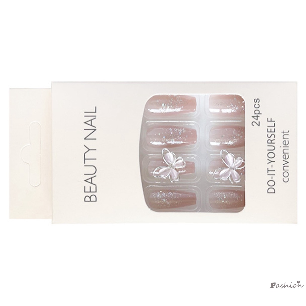 Móng Tay Giả Hình Bướm Hồng Ngọt Ngào Và Quyến Rũ Có Thể Tái Sử Dụng