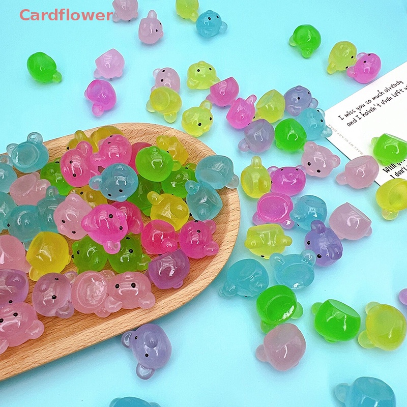 Bộ 5 Tượng Gấu Hoạt Hình Bằng Nhựa Phát Quang Đáng Yêu Dùng Trang Trí Mới